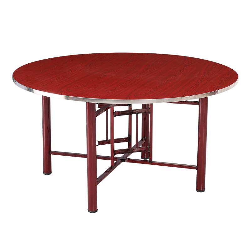 折叠圆桌家用10人吃饭店经济型大饭桌园餐桌定制 直径1米桌面 桌架