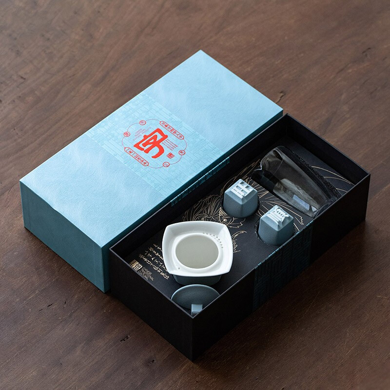 字器 活字杯旺顺双全一壶两杯休闲茶具现代简约礼品装