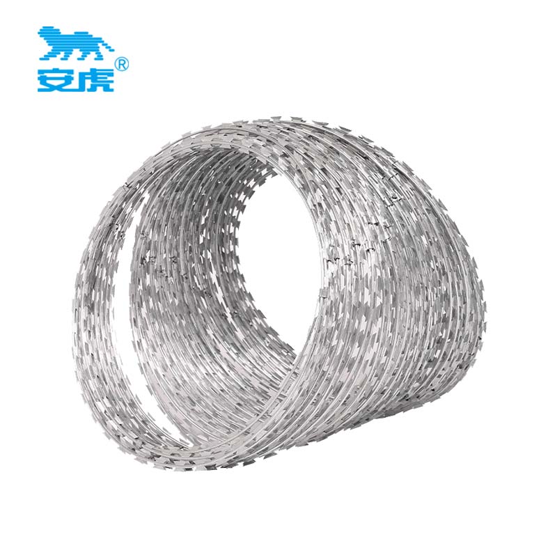 安虎 不锈钢刀片刺绳 圈径90cm长度10m 卷高清大图