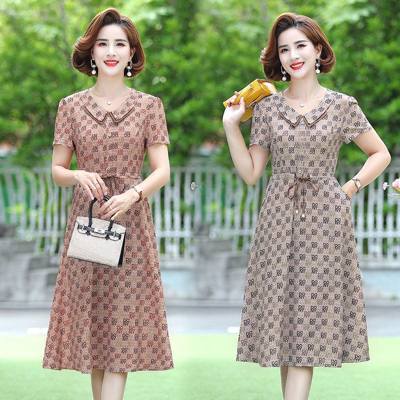 斯尔丽中年女装连衣裙新款时尚气质年轻妈妈减龄小香风裙子夏装