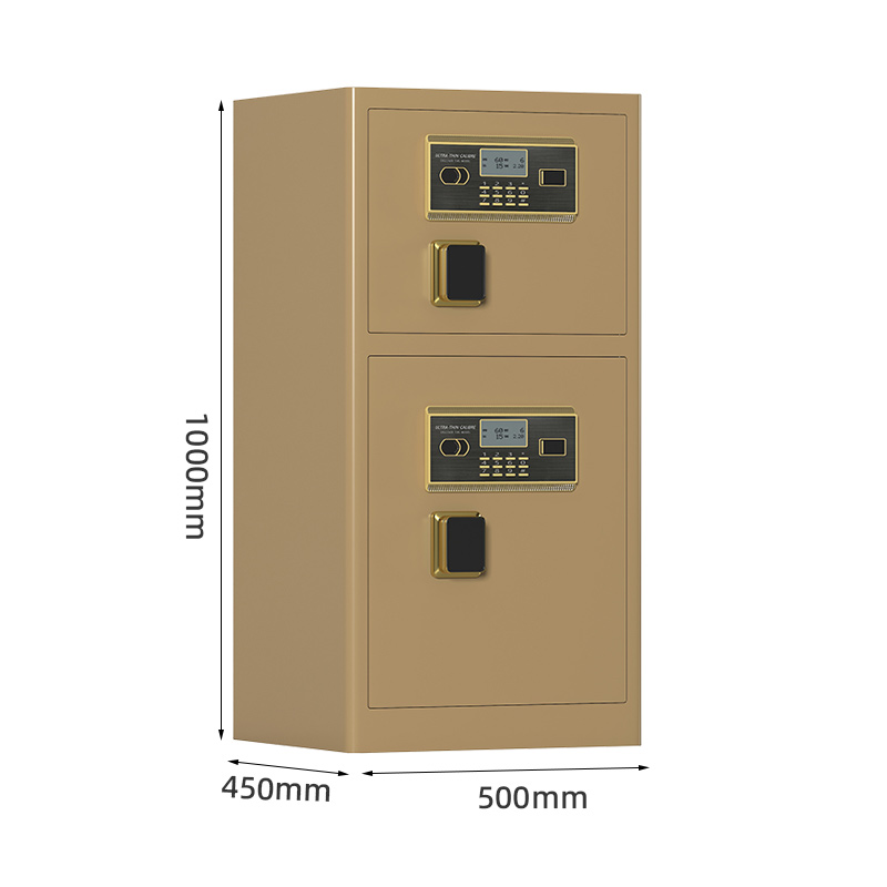 臻远 ZY6040374 钢制保险柜家用办公保险箱柜 电子锁 双门 500*450*1000mm 土豪金高清大图