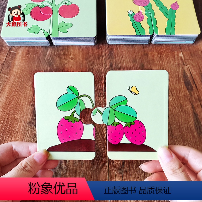 【正版】全脑开发拼图涂鸦卡-水果蔬菜儿童拼图益智男孩女孩 撕不烂1-2-3-4-6岁宝宝配对玩具婴幼儿注意力专注力训练