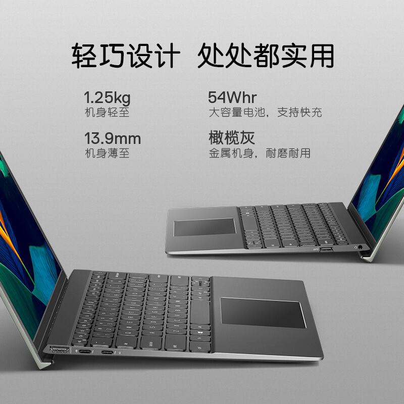 戴尔DELL笔记本电脑轻薄本灵越/成就13PRO-5310 13.3英寸11代i7 2.5K分辨率 100%SRGB+物理防蓝光I7-11390H 16G 512G 集成显卡