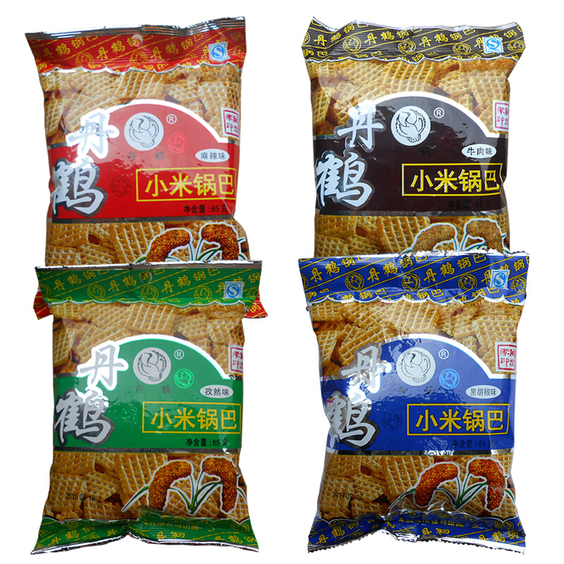 丹鹤 陕西西安特产小米锅巴 零食锅巴 膨化食品 孜然味65g*5包