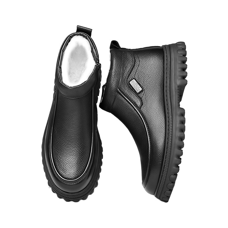 铁平 牛皮高帮防寒皮靴 38-44码 双高清大图