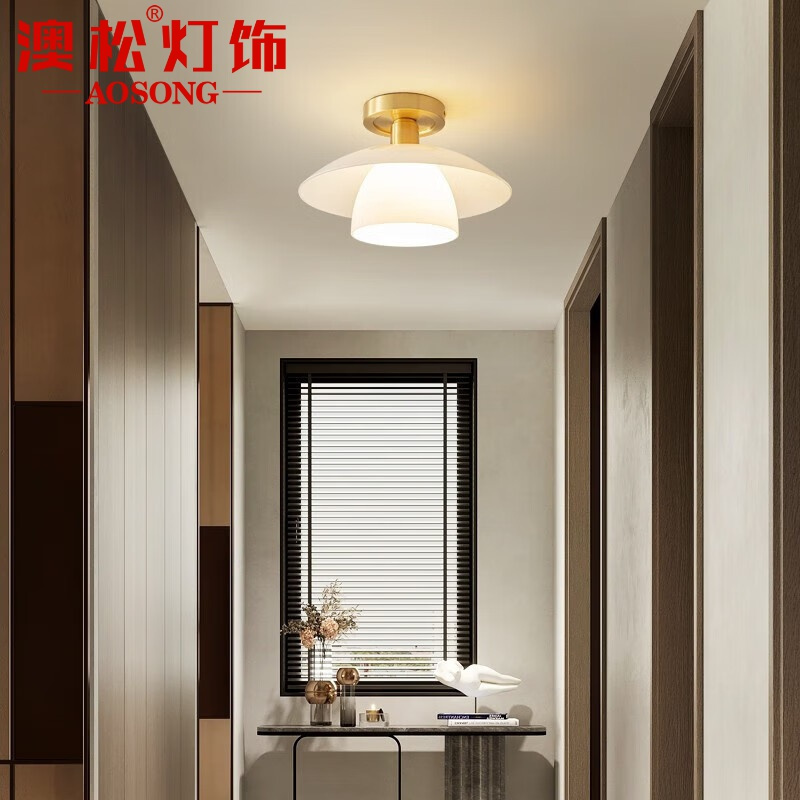澳松北欧后现代卧室床头小吊灯时尚简约全铜餐厅吧台玄关走廊过道灯具