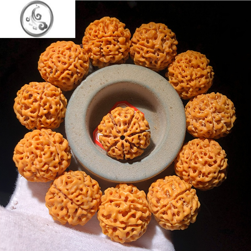 jimi姜黄皮印尼金刚菩提手串男士女大金刚菩提子佛珠手链七7八8瓣原籽