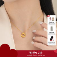 周大福麻花 足金黄金戒指 计价(工费:120元)F220489送礼七夕礼物