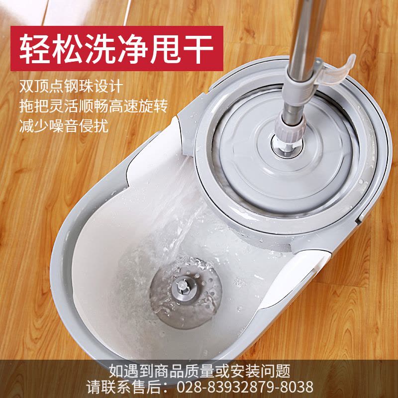 自动甩水拖把家用免手洗脱水旋转拖把免手洗拖把桶送拖头图片