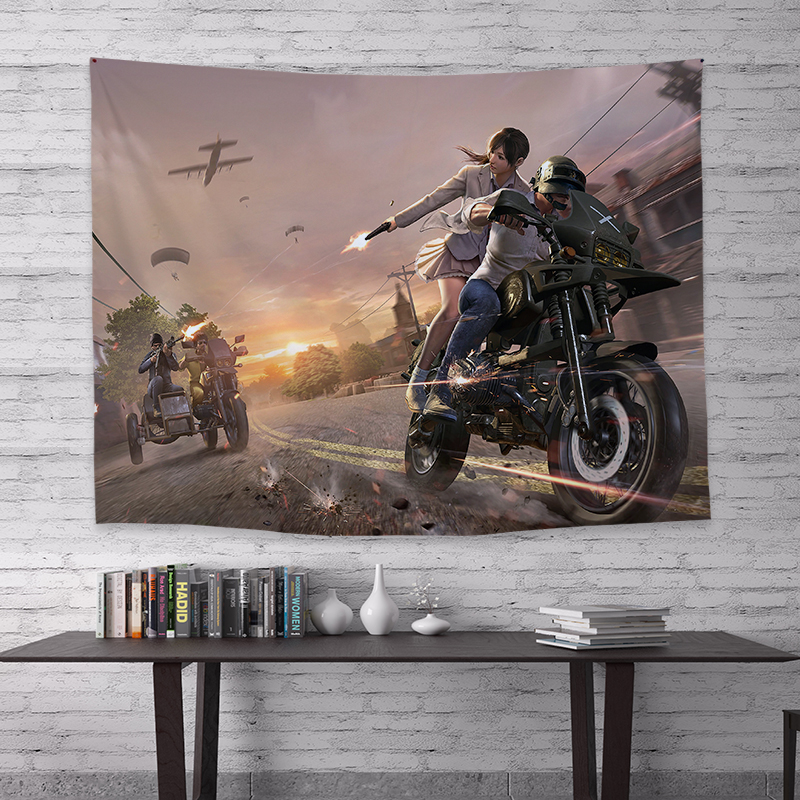 美帮汇PUBG绝地求生吃鸡背景布定制挂布宿舍房间出租屋装饰布置背景墙布高清大图