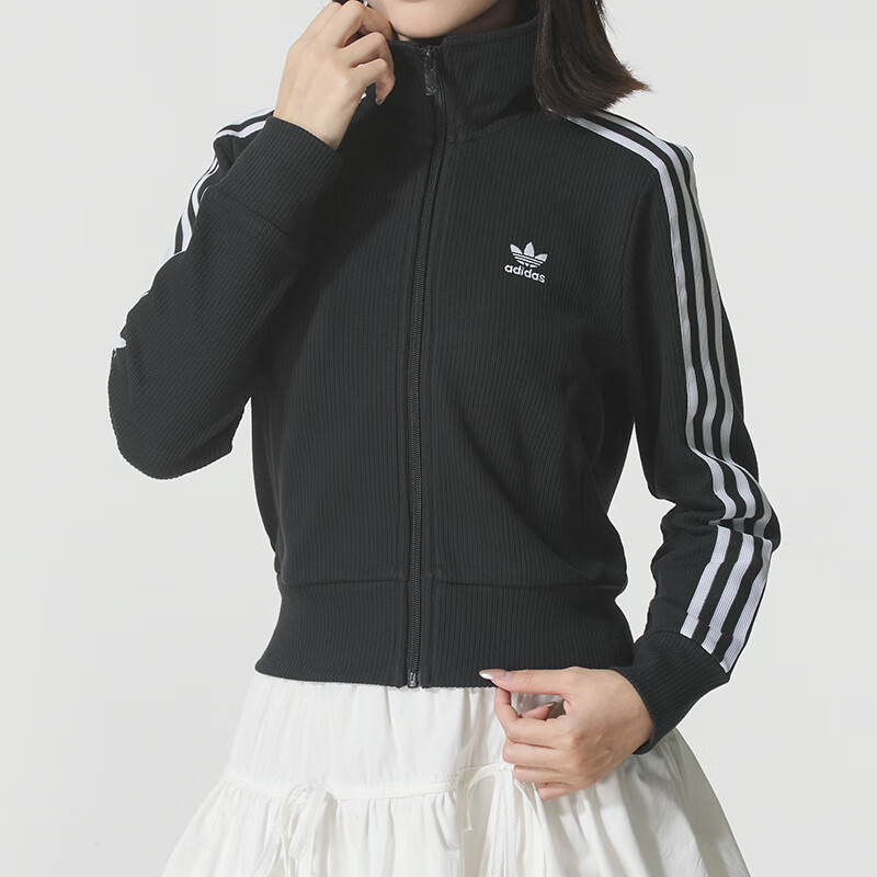 阿迪达斯 (adidas)三叶草外套女子时尚潮流运动休闲针织修身夹克JN0724 ZP高清大图