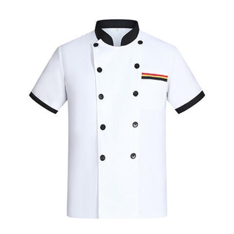 m 厨师服短袖套装男饭店餐厅食堂厨房衣服大码夏季薄款厨师工作服女