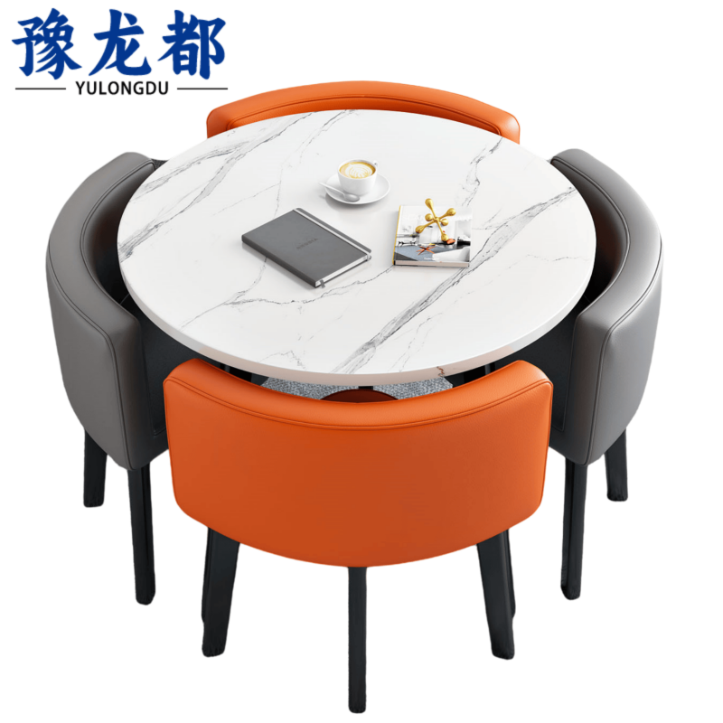 豫龙都一桌四椅圆桌套高清大图