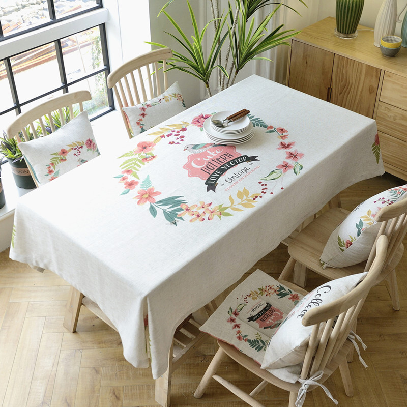 花儿与小鸟森系田园小清新布艺餐桌布茶几桌布台面盖巾长方形