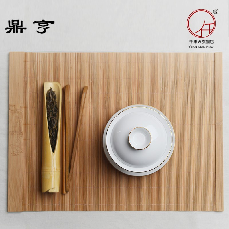 鼎亨白瓷盖碗茶杯景德镇陶瓷耐热家用套装汝窑普洱大号三才盖碗