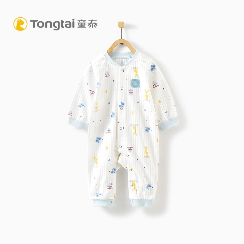 童泰2019年新款婴儿衣服闭裆纯棉连体哈衣3-18月男女宝宝连身衣