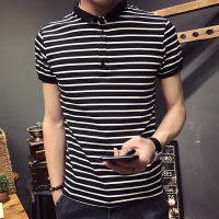 夏季短袖polo衫男条纹修身韩版青年帅气百搭休闲半袖男士短袖T恤