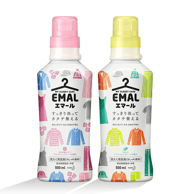 日本花王护色洗衣液 中性羊毛羊绒真丝专用洗涤剂组合装2瓶 原装进口