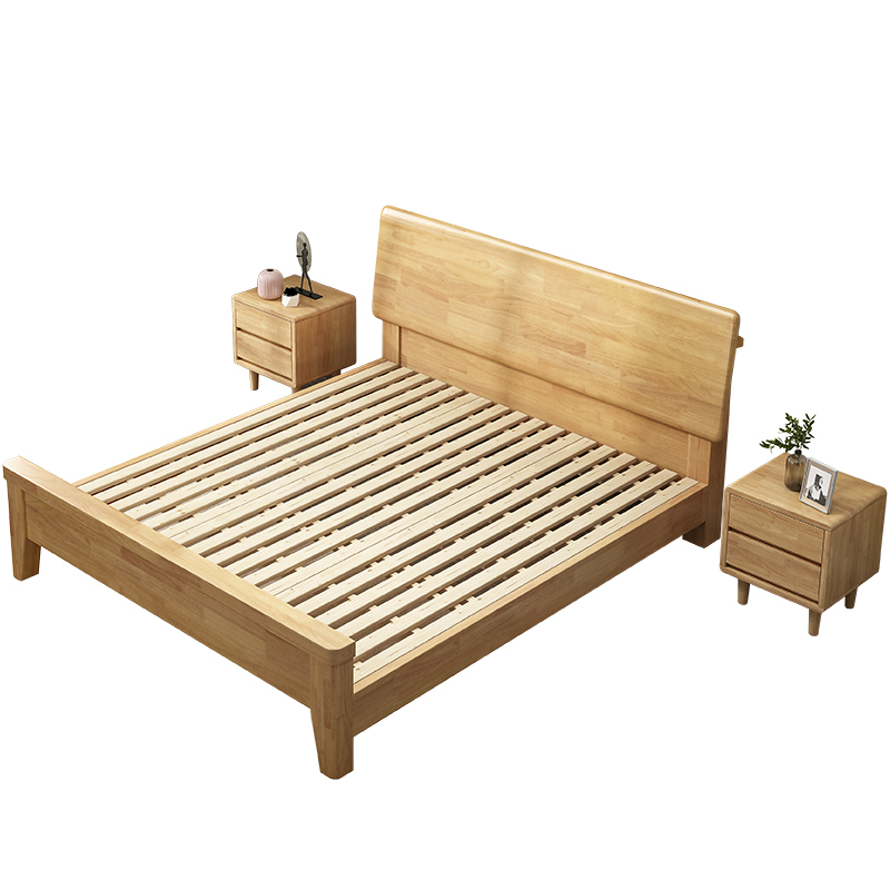 有模有样北欧床实木床15米18m双人床主卧现代简约高箱储物床单人床