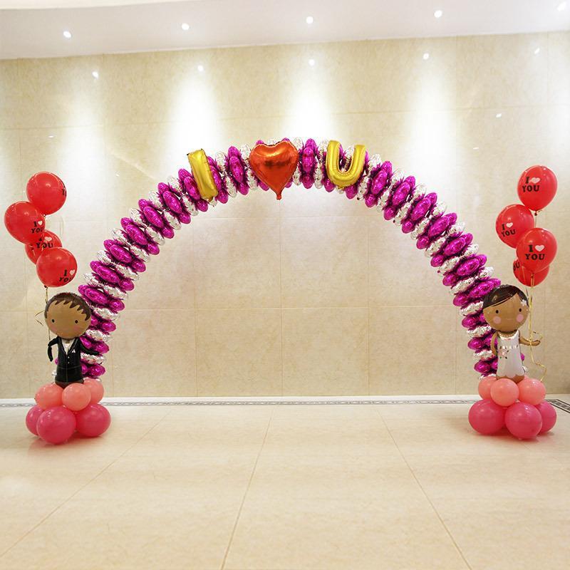 结婚庆用品婚房装饰儿童生日珠光气球拱开业婚礼布置套装
