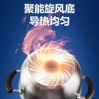 爱仕达 汤锅 304不锈钢炖锅/煲汤锅22cm 旋风加厚底/煮面锅TS22B3WG 电磁炉燃气通用