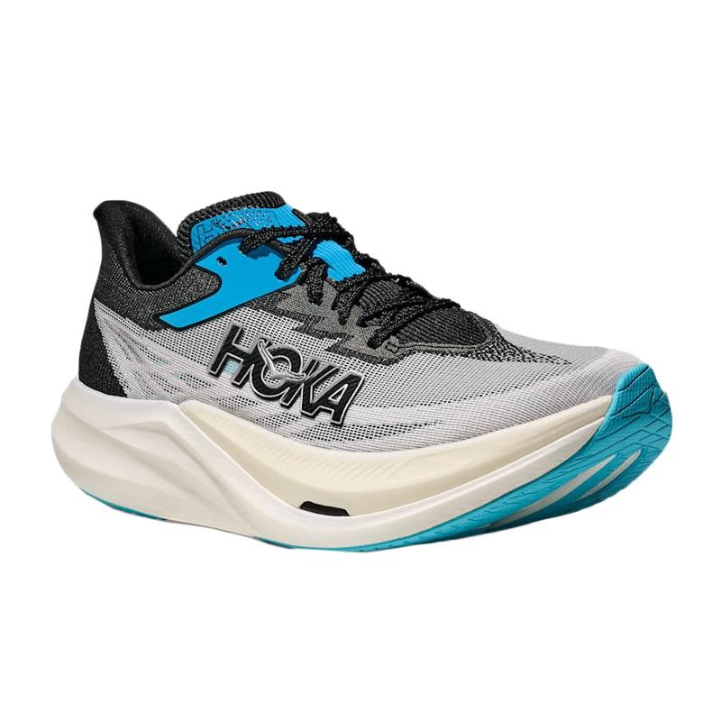 Hoka One One跑步鞋轻量缓震碳板支撑专业训练运动鞋 White×Black 38