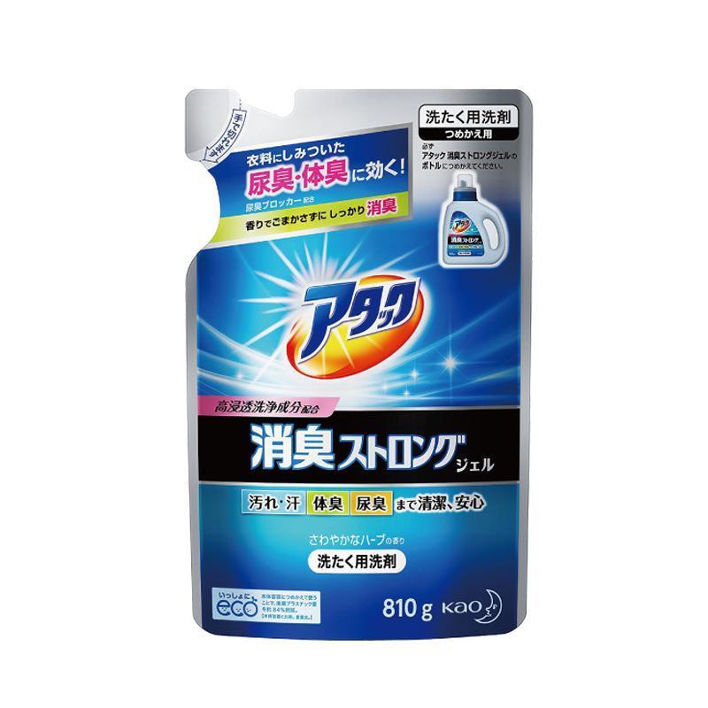 [消臭杀菌]花王(KAO) 日本进口 消臭清洁安心洗衣液 袋装替换补充装810g高清大图