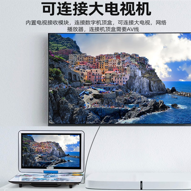 金正(NiNTAUS)dvd播放机移动影碟机cd光盘vcd家用儿童evd小电视学习一体机15吋全格式版+32G视频优盘高清大图