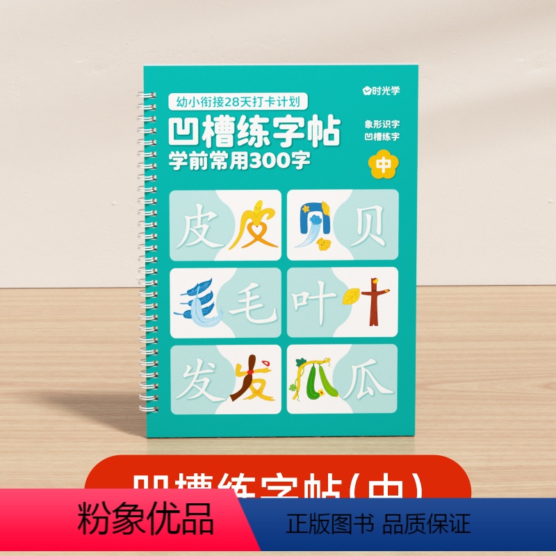 凹槽练字帖300字中 【正版】凹槽练字帖学前日常300字班控笔训练幼儿园启蒙训练初学者写字帖小学练字帖宝宝幼小衔接幼儿练