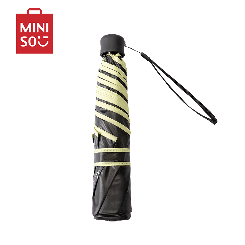 名创优品(miniso) 超轻黑精灵三折铅笔伞单人晴雨伞防风ins手动 参数