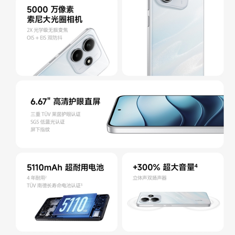 [全新]小米REDMI Note 15R Pro 幻影青 12GB+256GB 天玑7025-Ultra 5芯 45W 5110mAh毫安大电池 双卡全网手机高清大图