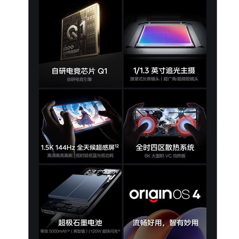 vivo iQOO12 赛道版 16GB+512GB 第三代骁龙8 自研电竞芯片Q1 大底主摄潜望式长焦 1.5K 144Hz 直屏 5G手机高清大图