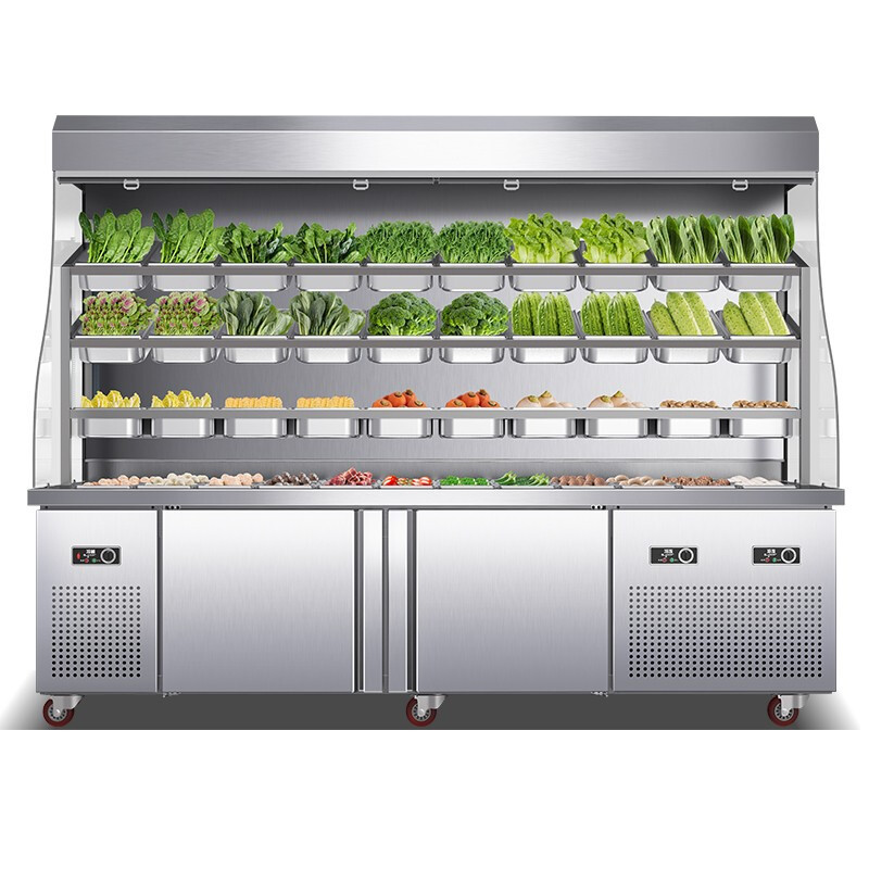 乐创lecon麻辣烫展示柜冒菜串串柜保鲜柜商用立式冷藏柜保鲜点菜选菜