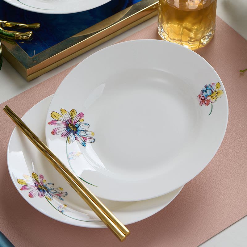 北国风光 骨瓷14头餐具 TS-0014花之魅 套图片