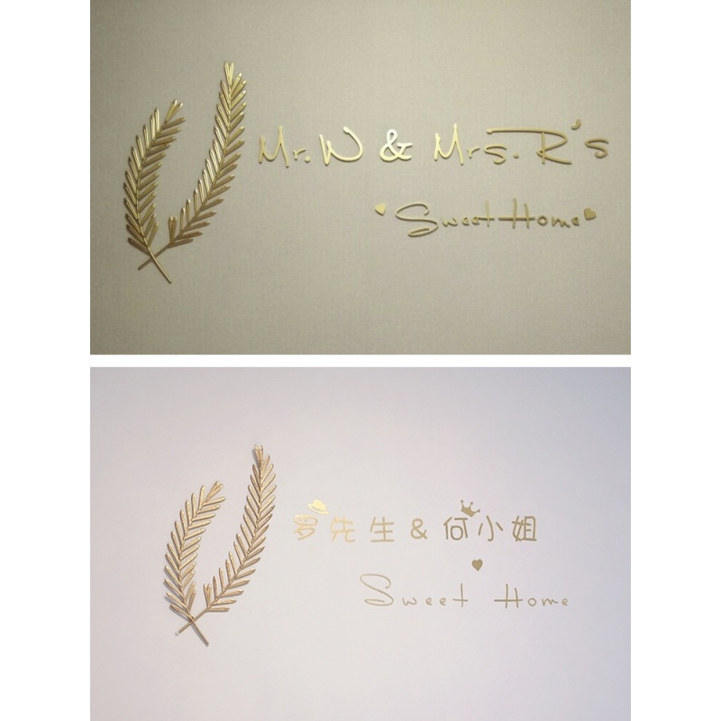 北欧铁艺金属墙壁饰壁挂玄关卧室房间客厅背景墙上面装饰挂件 三维工匠 羽毛壁挂金色大号高清大图