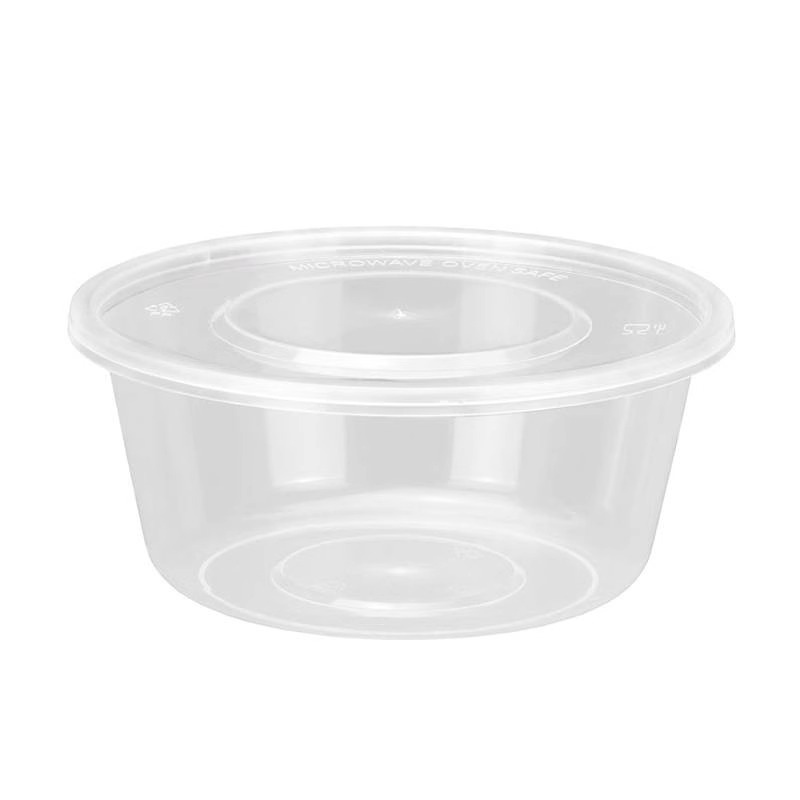 老房太太 一次性餐盒 PP圆型透明 750ml 300套整箱 汤碗 打包盒 塑料饭盒 L266/箱