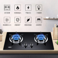 新飞 燃气灶4.5KW猛火高效双眼灶精控旋火台嵌两用炉灶家用大火力煤气灶具天然气XFD-201T