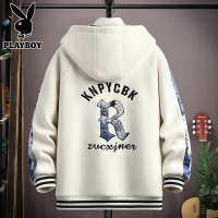 花花公子国风加绒外套男2024秋冬季加厚夹克青少年保暖奥粒绒棉衣