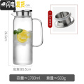 三维工匠冷水壶玻璃柠檬扎壶耐高温家用泡茶壶开水杯北欧大容量凉水瓶套装 1.7L单壶【钢盖】