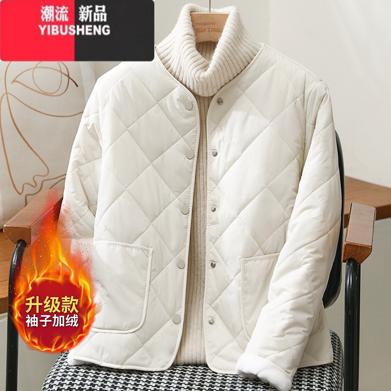 YIBUSHENG内穿小棉袄女加绒加厚内胆棉衣学生校服打底短款保暖羽绒棉服外套高清大图