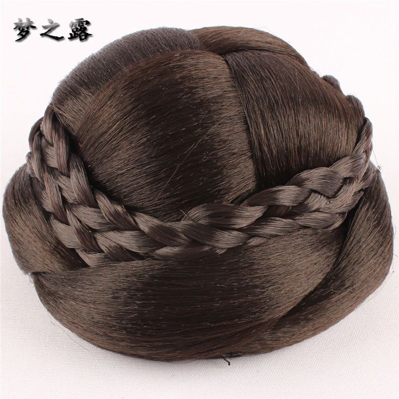 热卖大号假发盘发花苞头丸子假发髻秀禾盘发古装新娘发包黑色