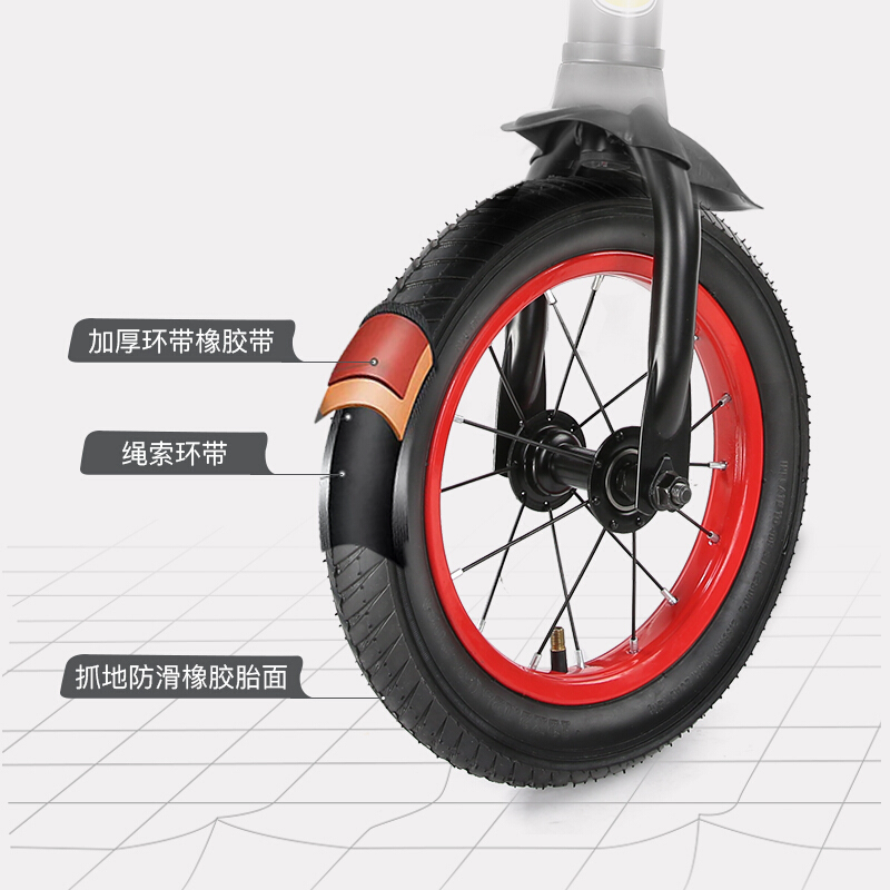 Pouch 帛琦 儿童竞速平衡车B15碳钢双轮12寸自行车玩具无脚踏滑步车训练平衡力3-6岁滑行学步溜溜车