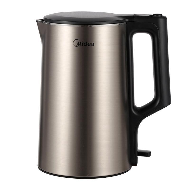 美的midea电水壶pj17a01家用17l烧水壶双钢防烫防干烧热水壶304不锈钢