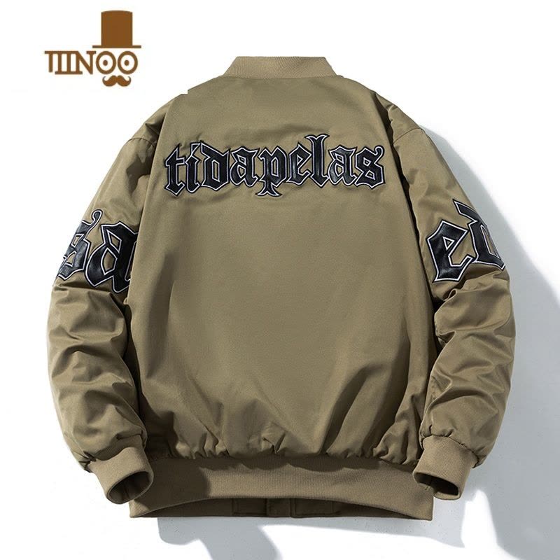 YANXU外套男潮牌高街美式复古飞行员夹克男女情侣春装棒球服棉衣图片