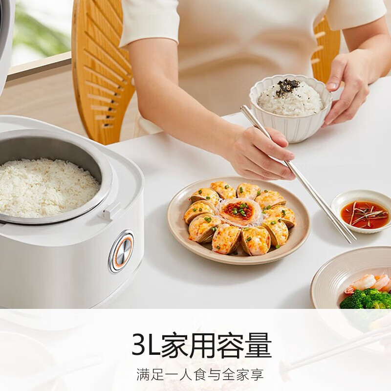 九阳(Joyoung) 电饭煲电饭锅[0涂层]3升2-6人304不锈钢内胆健康5A级好米饭多功能家用煮饭锅30N2
