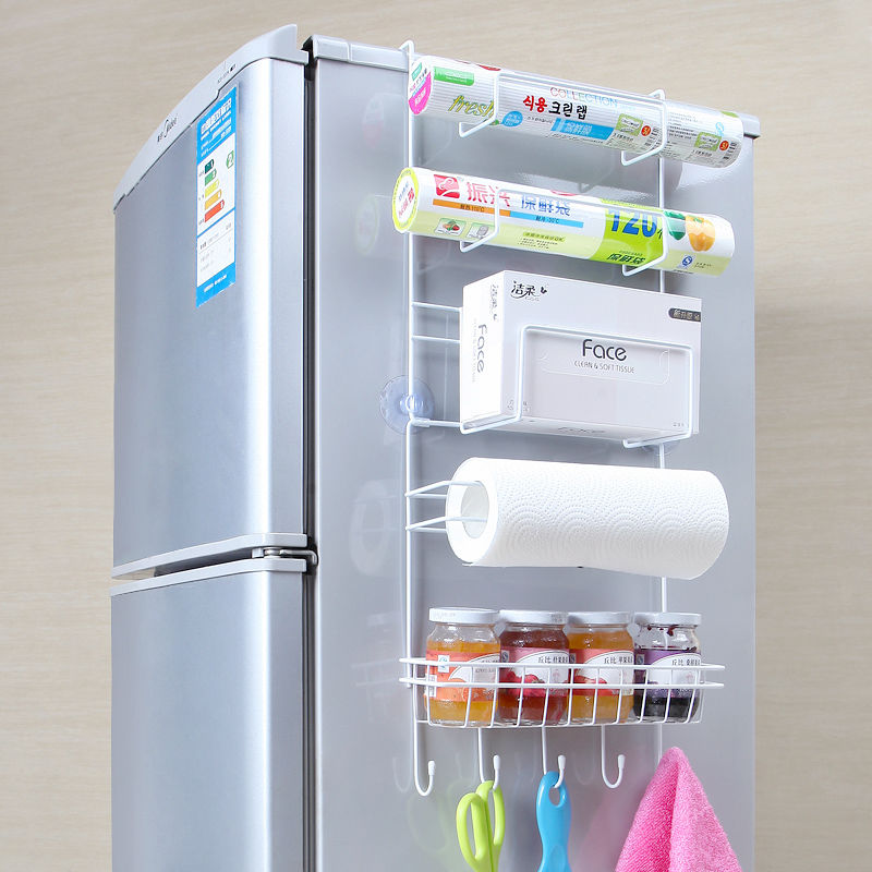 家居生活厨房用品家用大全小百货冰箱上置物架侧收纳架子厨具挂架收纳层架 三维工匠 白【收藏加购优先发