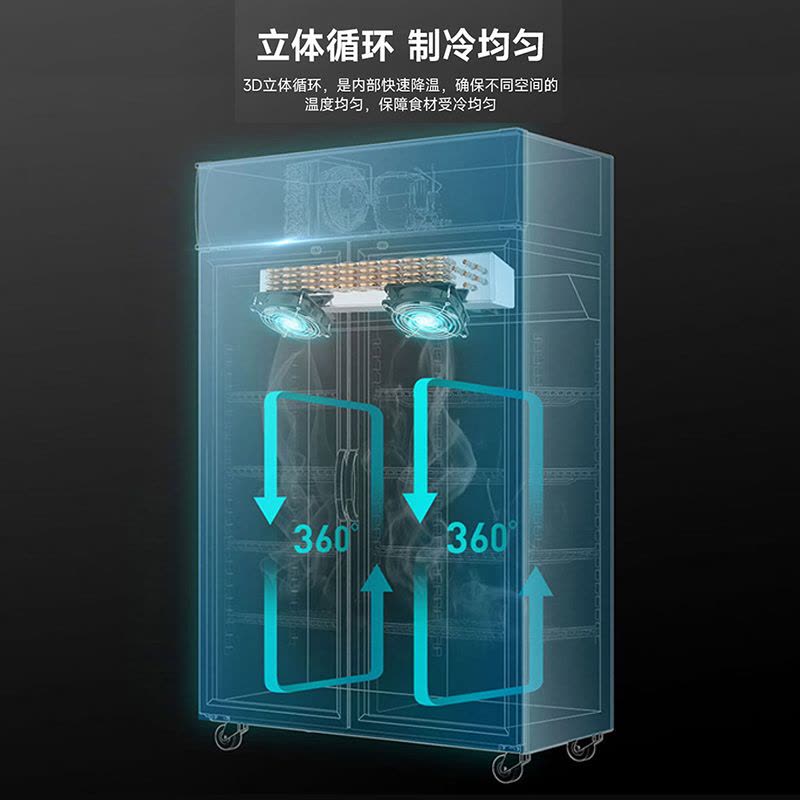 品能达 风冷无霜四门高效制冷支持定制节能低噪电子数显温控厂家直发品质保证不锈钢材质超大容量插盘式冰箱 商用冷藏插盘四门图片