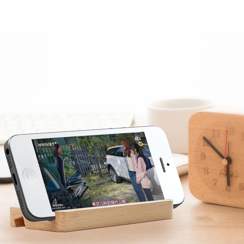 手机桌面懒人支架随身设计感摆台木z板ipd通用简约小巧a款榉木手机座