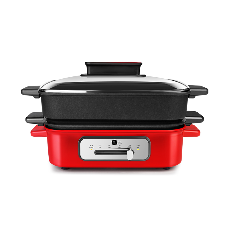 德国米技生活(miji home)多功能锅火锅家用电炖锅大功率红色 ec4002
