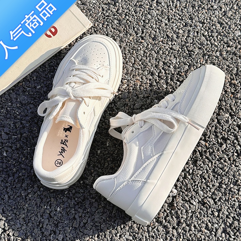 SUNTEK2023新款夏季小白鞋女网面休闲厚底帆布鞋原创百搭学生板厚高清大图